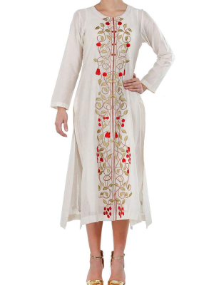 Front-opening Embroidered Kurta