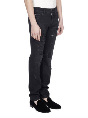 Dolce & Gabbana Distressed Skinny-fit Jeans