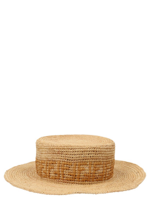 Fendi Kids Ff Motif Wide Brim Hat