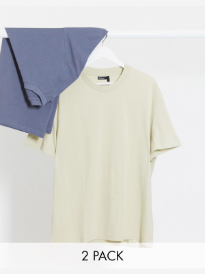 Asos Design 2 Pack Organic Relaxed T-shirt