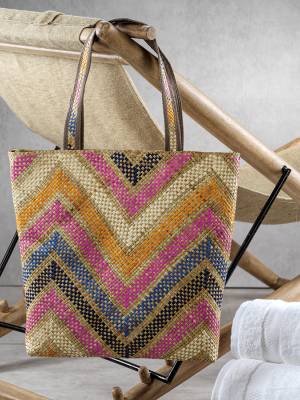 Mia All Purpose Bag - Large Multicolor Zigzag