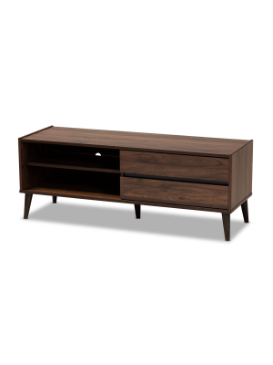 50" Tv Stand Suli Wood Walnut - Baxton Studio