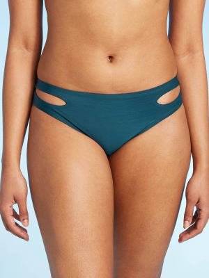 Women's Moderate Coverage Cut Out Hipster Bikini Bottom - All In Motion™ Teal