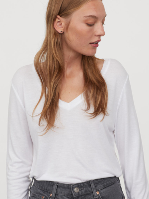 V-neck Jersey Top