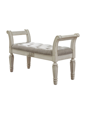 Realyn Accent Bench Antique White - Signature Design By Ashley