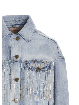 Twinset Crystal Embellished Denim Jacket