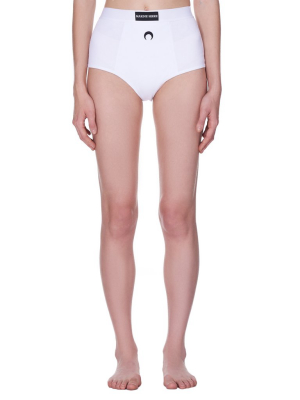 Ribbed Cotton Moon Lozenge Panties (uw001iconw-white)