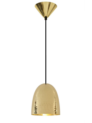 Stanley 1 Brass Pendant - Hammered Finish