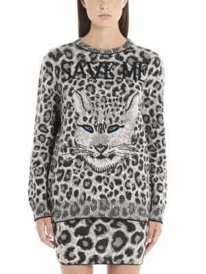 Alberta Ferretti Save Me Leopard Knitted Sweater