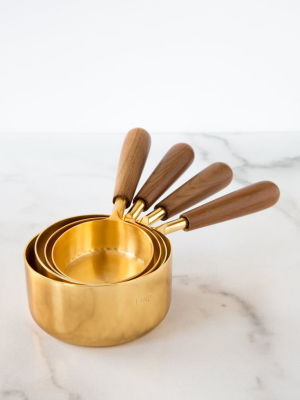 Be Home Gold + Wood Measuring Cup Set