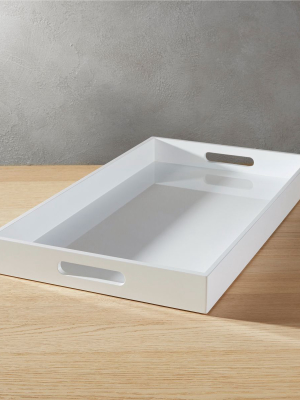 Hi-gloss Rectangular White Tray