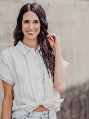 Corey Striped Button Up Top