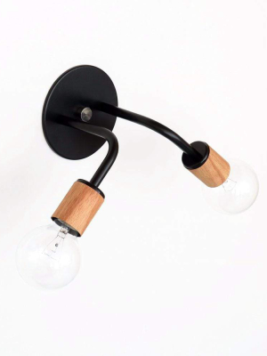Double Sconce: Wood Sockets