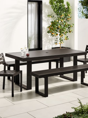 Portside Aluminum Outdoor 72" Dining Table, 2 Benches & 2 Dining Chairs Set