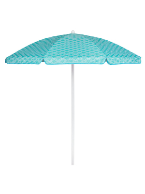 Picnic Time 5.5' Portable Mermaid Beach Compact Umbrella - Teal