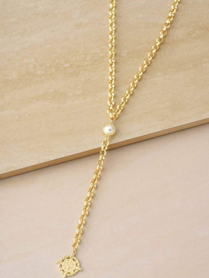 Pearl Dotted 18k Gold Plated Lariat