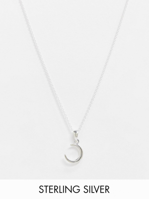 Kingsley Ryan Necklace With Crescent Moon Pendant In Sterling Silver