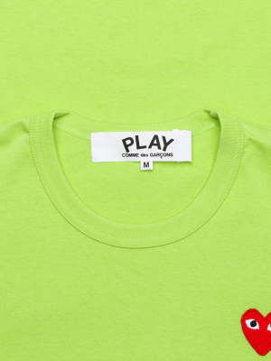 Comme Des Garcons Play Pastelle Red Emblem T-shirt - Green