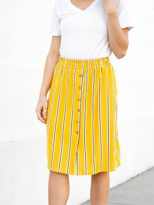 Hazel Skirt - Yellow Navy