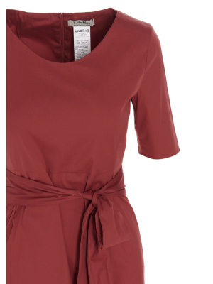 's Max Mara Tie Belt Cropped Sleeve Midi Dress