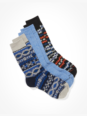 Aeo Fairisle Crew Socks 3-pack