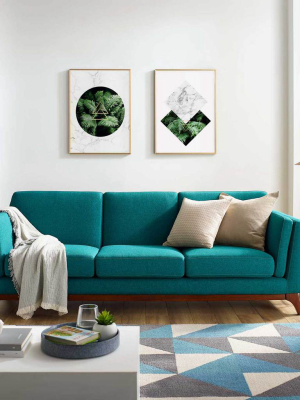 Casa Upholstered Fabric Sofa Teal