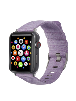 Insten Canvas Woven Fabric Band For Apple Watch 38mm 40mm All Series Se 6 5 4 3 2 1, For Women Girls Replacement Strap, Lavender Purple