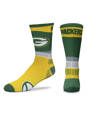 Nfl Green Bay Packers Fan Crew Socks - L