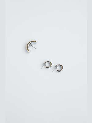 Pack Of Half Moon And Hoop Earrings