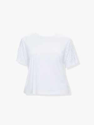 Plus Size Studded-sleeve Tee