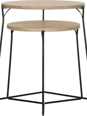 Rylan Stacking End Table Light Oak/black