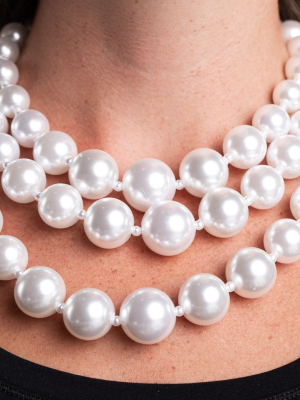 Three Row White Pearl Necklace