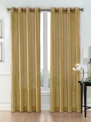 Goodgram Whittier Metallic Sparkle Semi Sheer Grommet Curtain Panels