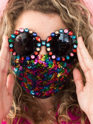 Rainbow Sequins Face Mask