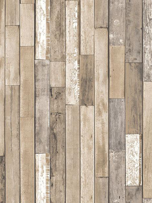 Barn Board Brown Thin Plank Wallpaper From The Essentials Collection By Brewster Home Fashions