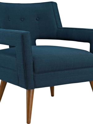 Stanley Upholstered Fabric Armchair Azure