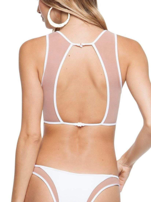 Tori Praver Ribbed Manon Bikini Bottom In White 1r18sbmnnr-wht