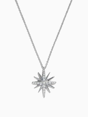 Effy Pave Classica 14k White Gold Diamond Star Pendant, 0.26 Tcw