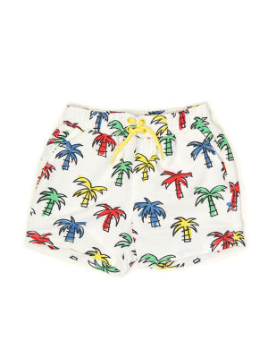 Stella Mccartney Kids Doodly Palm Trees Swim Shorts