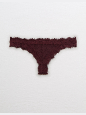 Aerie Eyelash Lace Thong Underwear