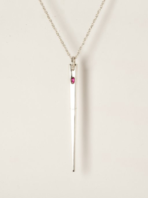 Big Spike Necklace (0.5 Ct, Single Ruby Slice, Pa+rub)