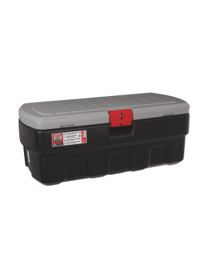 Rubbermaid 48 Gallon Action Packer Lockable Latch Indoor And Outdoor Storage Box Container, Black