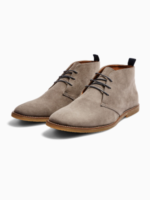 Gray Faux Suede Spark Chukka Boots