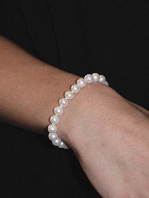 Fob Pearl Bracelet | Sterling Silver