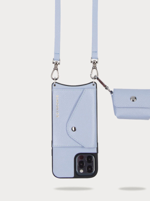 Avery Airpod Clip-on Pouch - Periwinkle/silver
