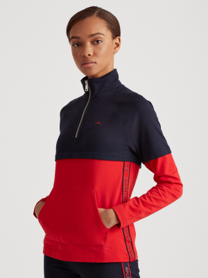 Two-tone Cotton-blend Half-zip