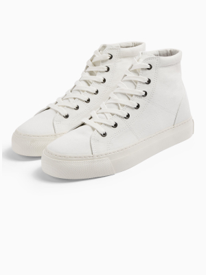 White Canvas Chase Hi Top Sneakers