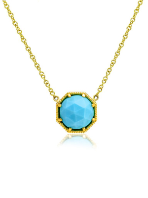 Maman Crown Bezel Turquoise Necklace