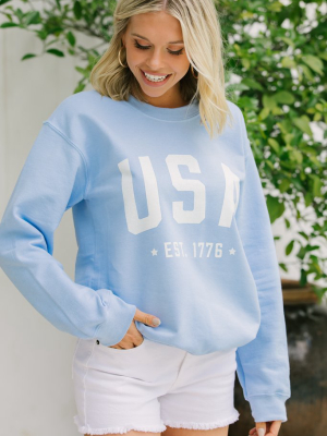 Est. 1776 Baby Blue Graphic Sweatshirt