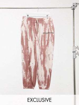 Reclaimed Vintage Inspired Sweatpants In Tie-dye Wash In Rust